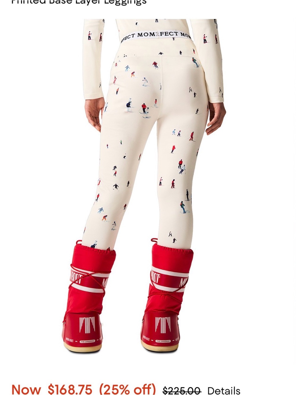 Perfect Moment Cream Ski-Print High-Rise Leggings